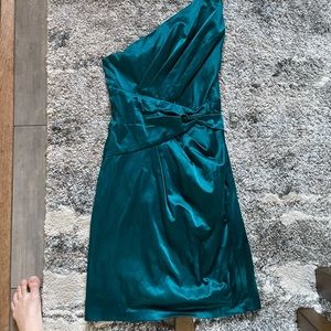 One shoulder knee high dress